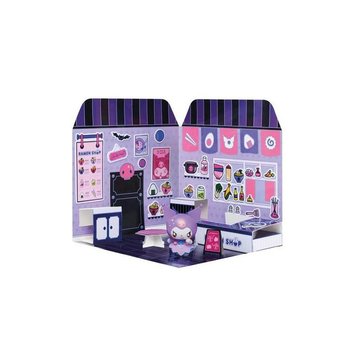 Comansi Sticker House Kuromi Ramen Shopâ - Incluye Figura - Stickers Lavables -  Escenario Adorable - Juego Creativo