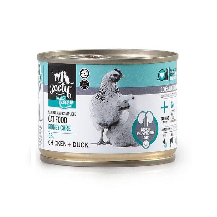 Comida Húmeda Para Gatos 3coty 53. Chicken + Duck Kidney Care  180g