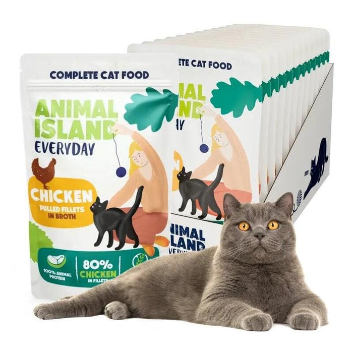 Comida Húmeda Para Gatos Animal Island Everyday Chicken Fillets In Broth  12 X 85g