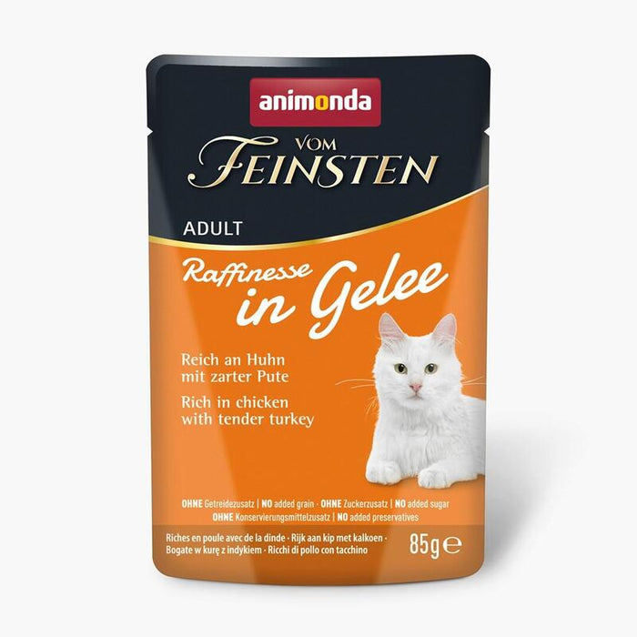 Comida Húmeda Para Gatos Animonda Vom Feinsten Adult Raffinesse En Gelatina Rica En Pollo Con Pavo  85g