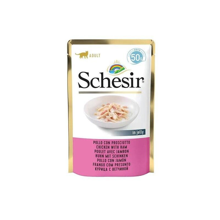 Comida Húmeda Para Gatos Schesir In Jelly Chicken With Ham  50 G