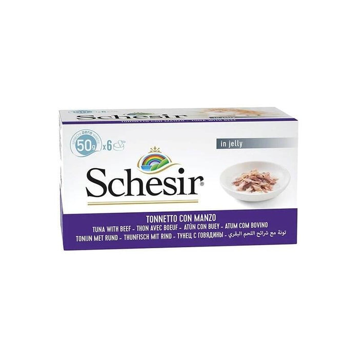 Comida Húmeda Para Gatos  Schesir In Jelly Tuna With Beef   6 X 50 G