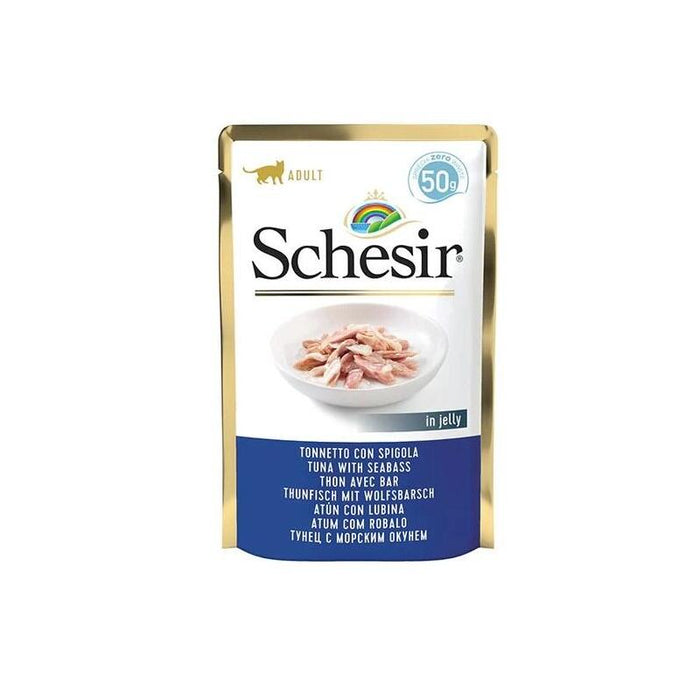 Comida Húmeda Para Gatos Schesir In Jelly Tuna With Seabass  50 G