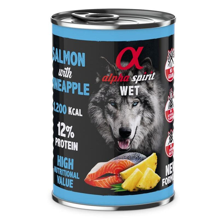 Comida Húmeda Para Perros  Alpha Spirit Wet Salmón Con Piña  400g
