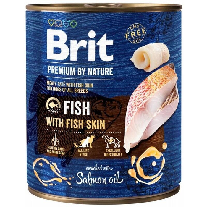 Comida Húmeda Para Perros Brit Premium By Nature Pescado Con Piel De Pescado  800 G