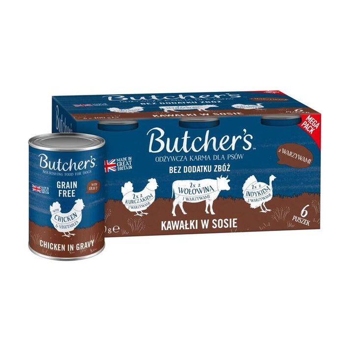 Comida Húmeda Para Perros Butcher'S Original Mega Pack Mix With Vegetables In Gravy 6 X 400g