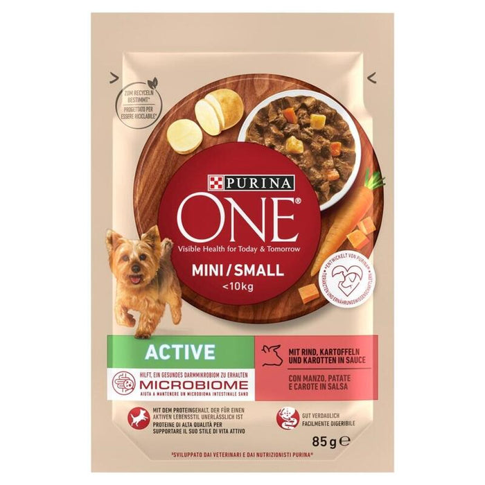 Comida Húmeda Para Perros Purina One Mini/Small Active Beef   85g