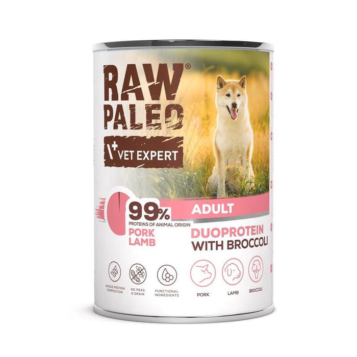 Comida Húmeda Para Perros Raw Paleo Duoprotein Pork & Lamb Adult  400g