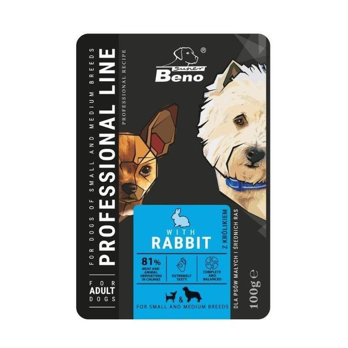 Comida Húmeda Para Perros  Super Beno Adult Small And Medium Rabbit  100 G