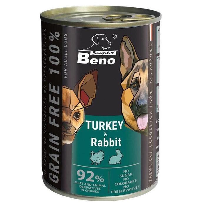 Comida Húmeda Para Perros Super Beno Turkey And Rabbit  415g
