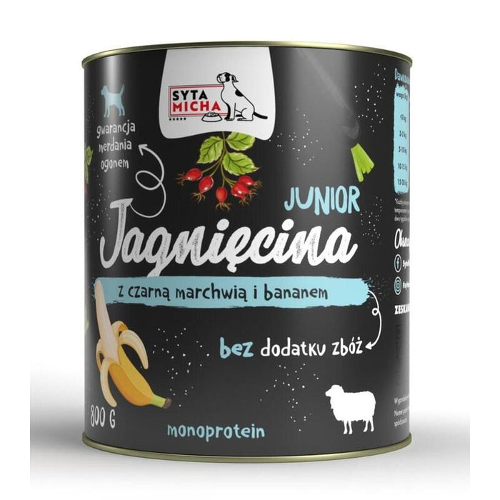 Comida Húmeda Para Perros Syta Micha Junior Cordero Con Zanahoria Negra Y Plátano  800g