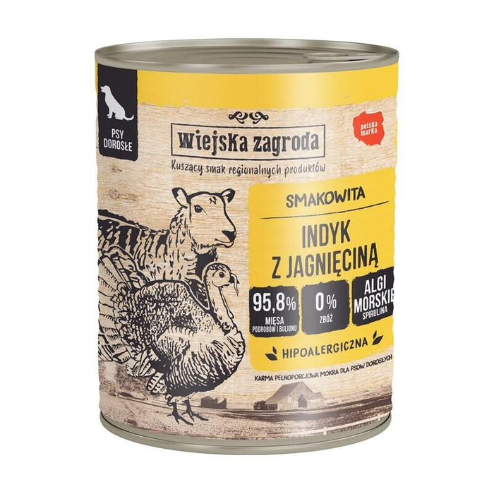 Comida Húmeda Para Perros Wiejska Zagroda Turkey With Lamb  800g
