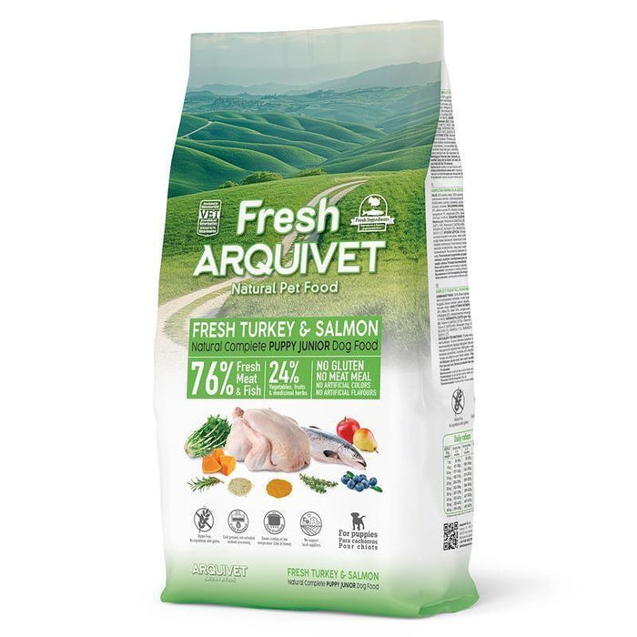 Comida Semi-Húmeda Para Perros Arquivet Fresh Puppy Pavo Y Salmón  10kg