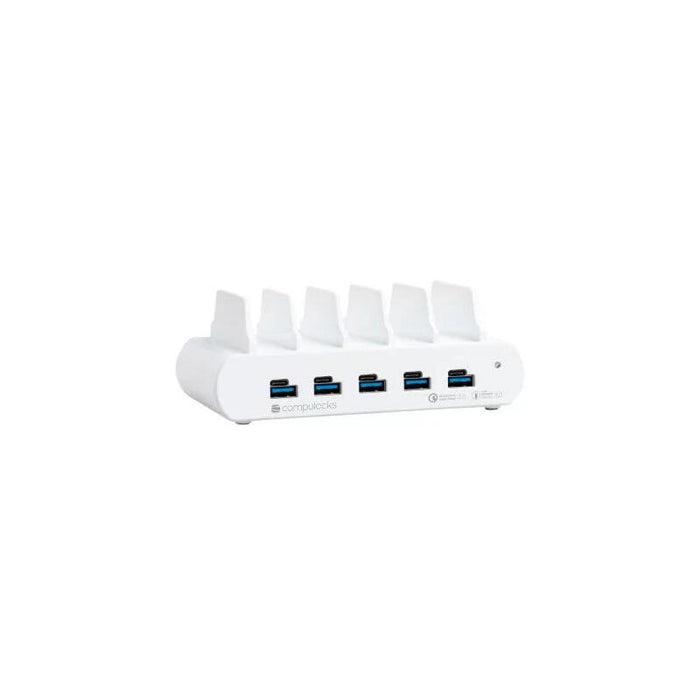 Compulocks 5 Port Usb-C And Usb-A Charging Dock With Eu Estación De Carga 150 Vatios 10 Conectores De Salida (5 Usb-C 5 X Usb Tipo A De 4 Patillas) Unión Europea