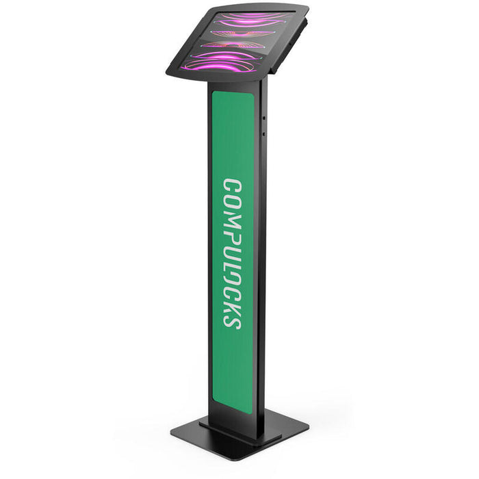 Compulocks Ipad Pro 12.9" (3-6th Gen) Space Enclosure Brandable Floor Stand Base (Base De Suelo Caja Kit De Adaptación 2 Llaves) Para Pc Tablet Bloqueable Aluminio De Alta Calidad Negro Tamaño De Pantalla: 12.9" De Suelo Para Apple Ipad