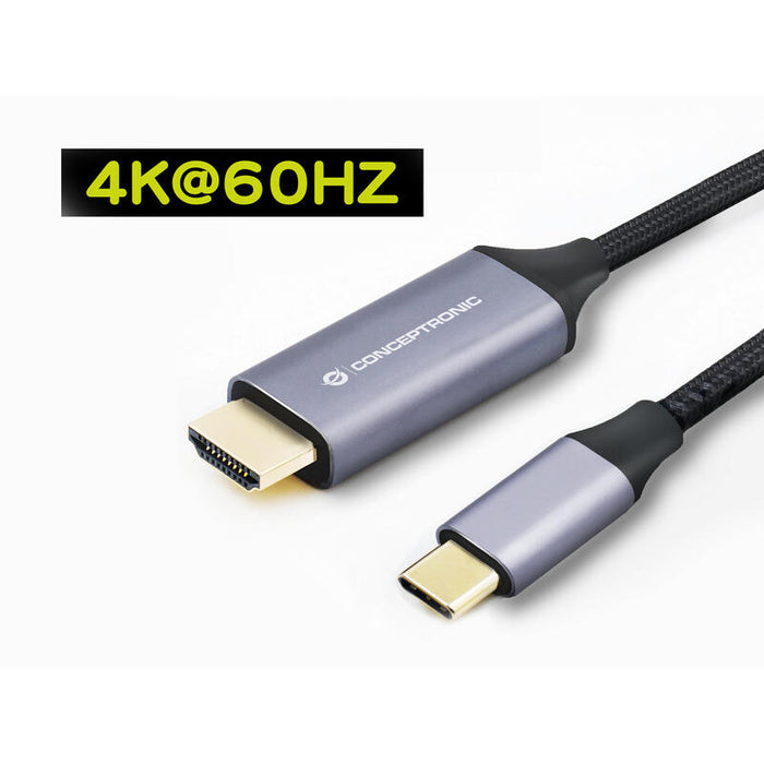 Conceptronic Cable Usb-C 3.0 -> Hdmi 4k60hz 2.00m Gr