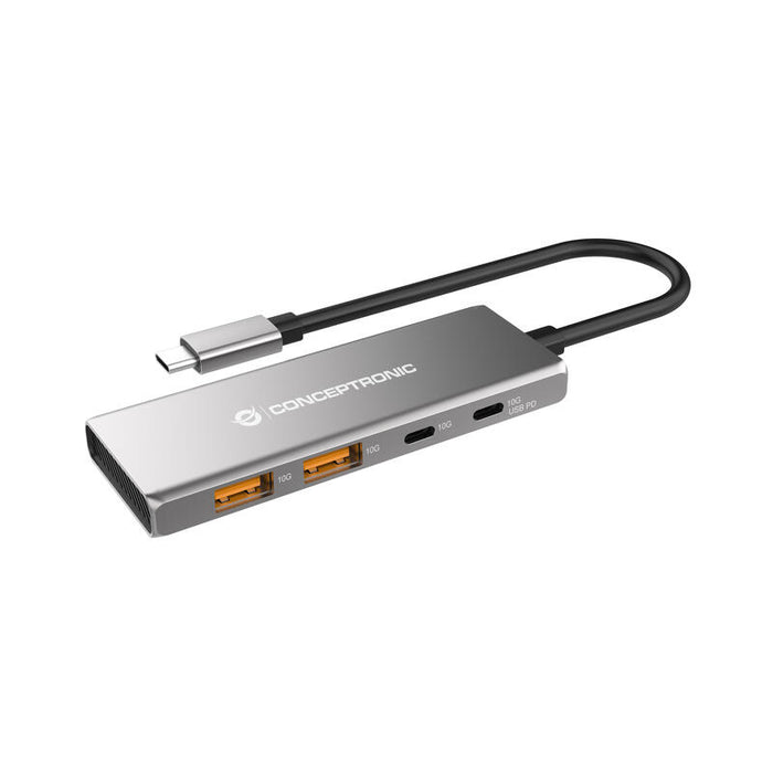 Conceptronic Dock Usb-C->2xusb-C,2xusb-A,100wpd O.N.0.25m Gr
