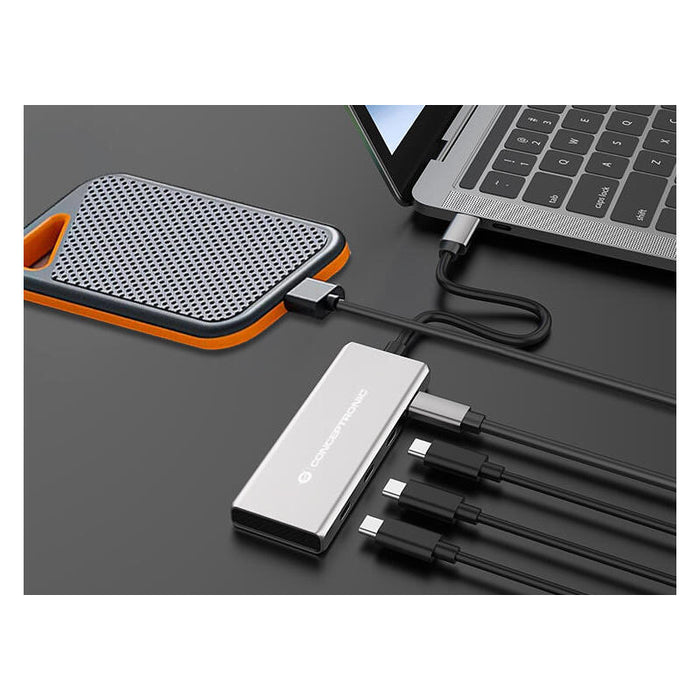 Conceptronic Dock Usb-C->4x Usb-C 100wpd O.Netzteil 0.25m Gr
