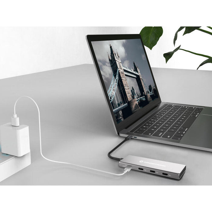Conceptronic Dock Usb-C->4x Usb-C 100wpd O.Netzteil 0.25m Gr