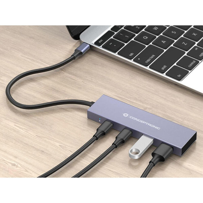 Conceptronic Usb-Hub 4-Port 3.2 C->2x3.1+2x3.0 Gris