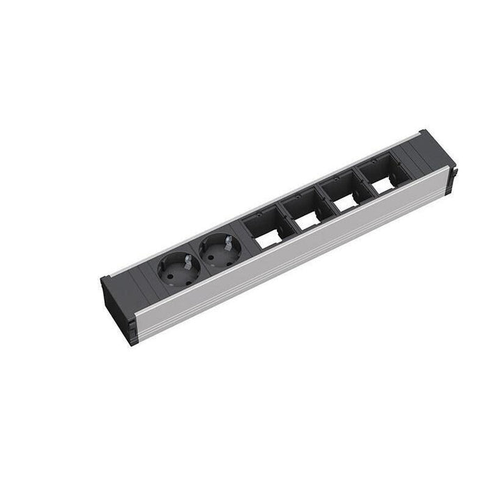 Coni 2xschuko & 4xempty Power Strip - Alu -