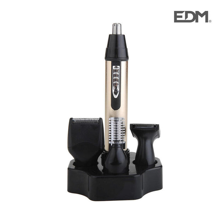 Conjunto Cortador De Vello Facial A Pilas Con Accesorios Ø2x13,3cm Edm