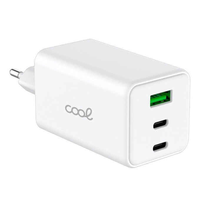 Cool Cargador Red Universal Ultra Fast Pd Port X3 (2 X Tipo-C + 1 X Usb) 100w Gan Blanco