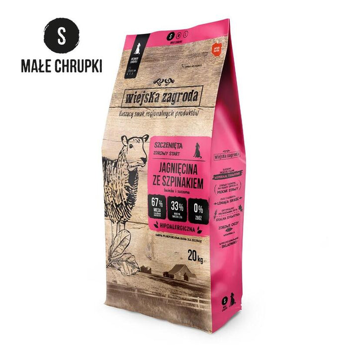 Cordero De Granja Con Espinacas Alimento Seco Para Cachorros  20kg