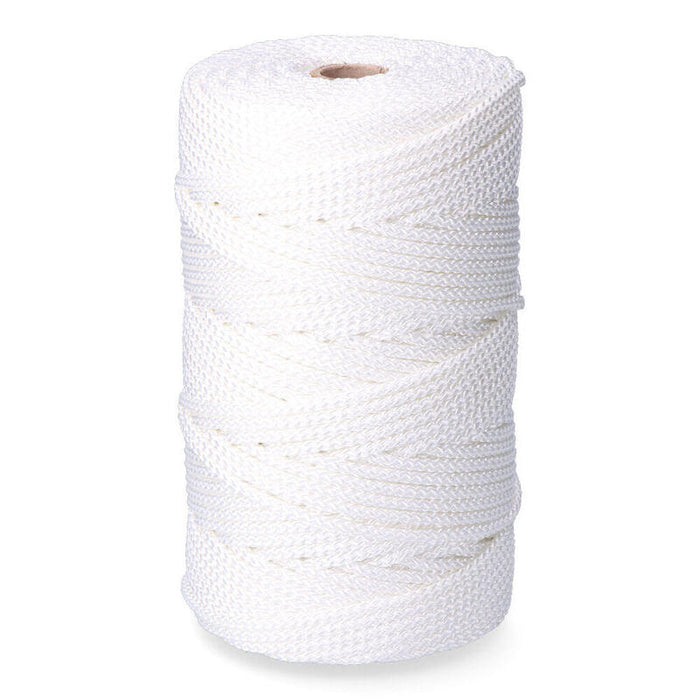 Cordón Trenzado Poliéster Granete Blanco 6 Mm X 200 M