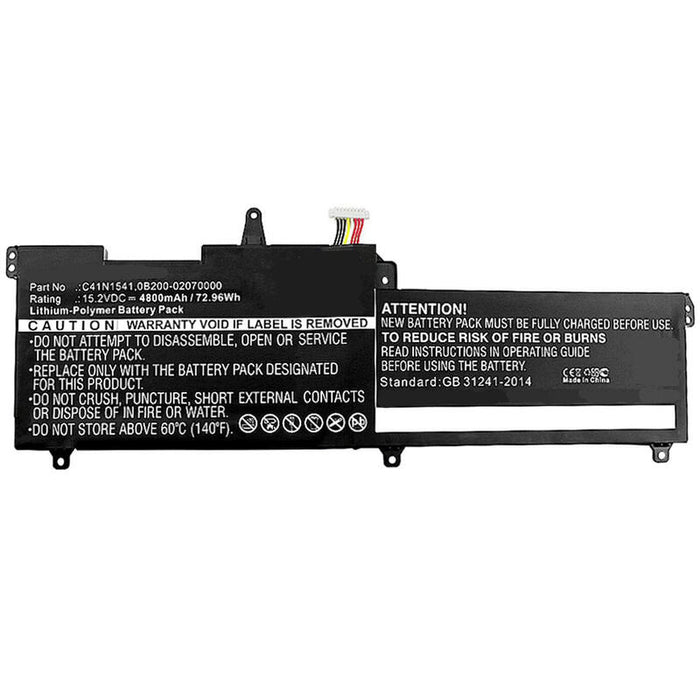 Coreparts Batería Para Portátil Asus 64wh Li-Pol 15.2v 4200mah, Negro