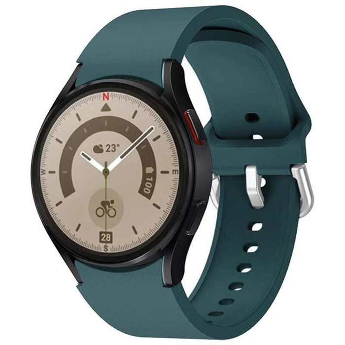 Correa De Silicona Samsung Galaxy Watch 4/5/6 Verde Oscuro