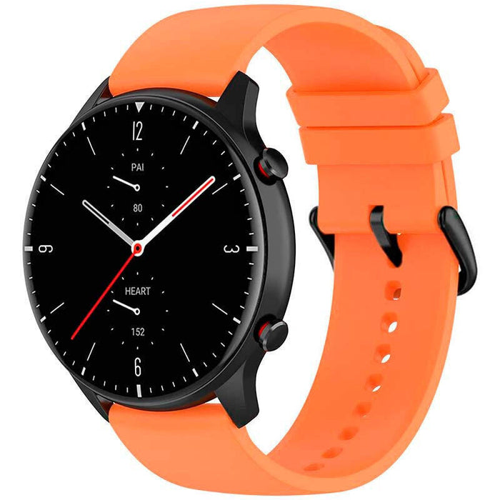 Correa De Silicona Universal 22mm Naranja Para Smartwatch Xiaomi/Amazfit/Samsung/Huawei/Realme/Ticwatch
