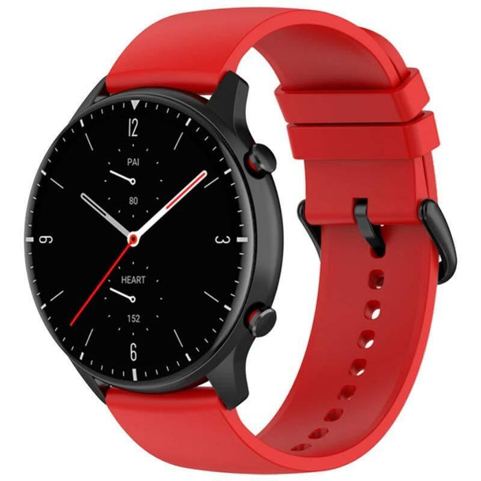 Correa De Silicona Universal 22mm Rojo Para Smartwatch Xiaomi/Amazfit/Samsung/Huawei/Realme/Ticwatch