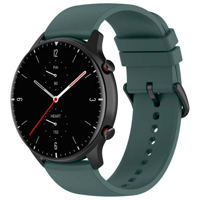 Correa De Silicona Universal 22mm Verde Oscuro Para Smartwatch Xiaomi/Amazfit/Samsung/Huawei/Realme/Ticwatch