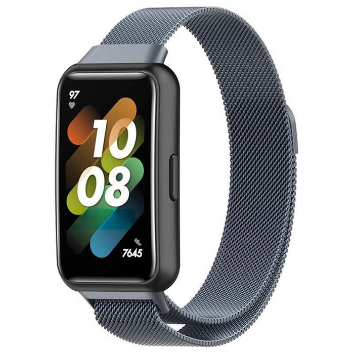 Correa Huawei Band 7 Milanesa Magnética Gris Plateado