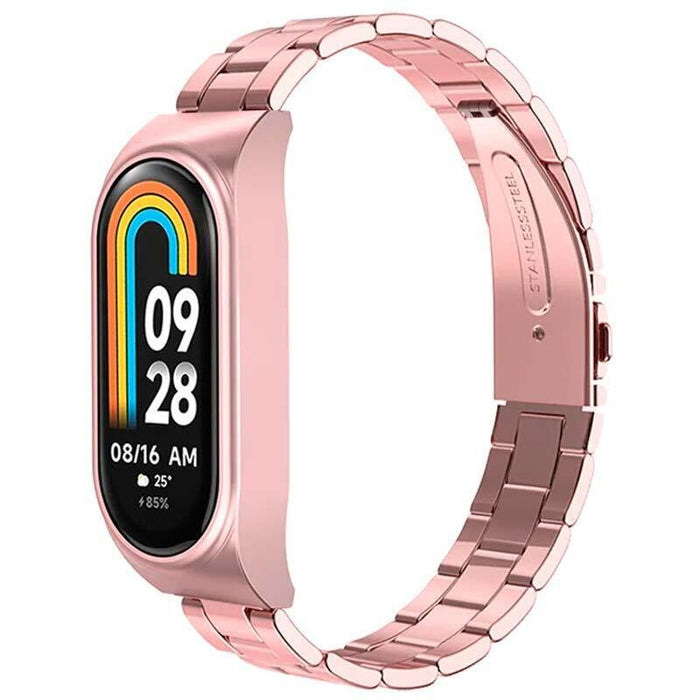 Correa Metal Eslabones Xiaomi Mi Smart Band 8 Dorado Rosa