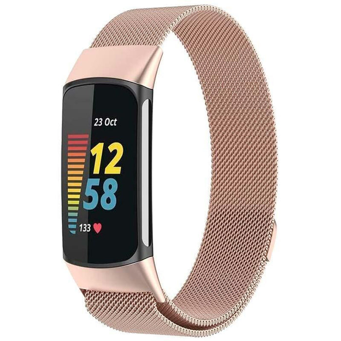Correa Milanesa Magnética Fitbit Charge 5 / Charge 6 Champán