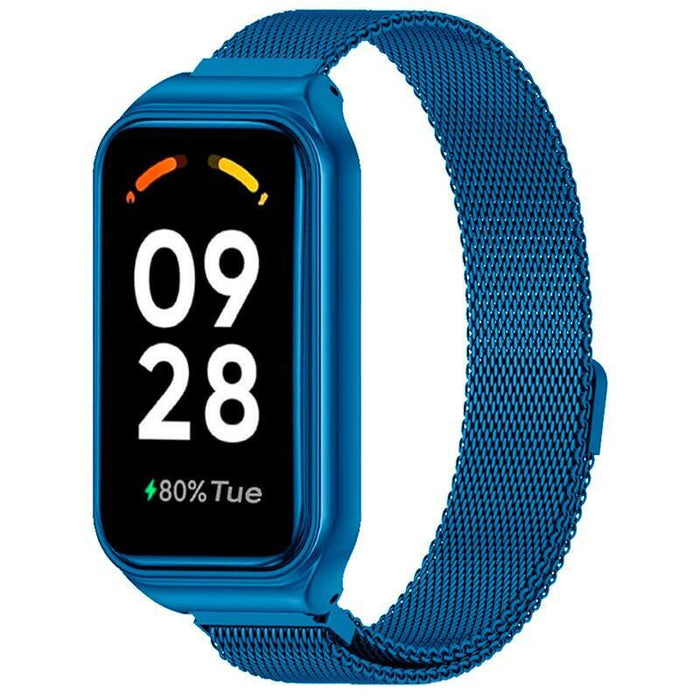 Correa Milanesa Magnética Xiaomi Mi Smart Band 8 Active / Redmi Smart Band 2 Azul
