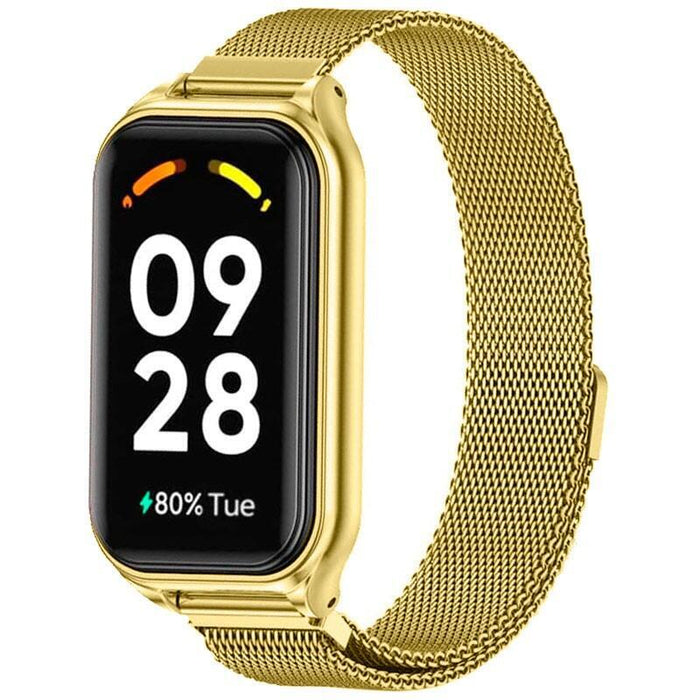 Correa Milanesa Magnética Xiaomi Mi Smart Band 8 Active / Redmi Smart Band 2 Dorado