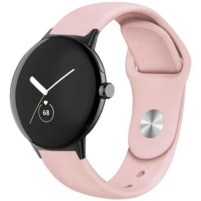 Correa Universal Elegance Silicona 20mm Rosa Claro Para Smartwatch Xiaomi/Amazfit/Samsung/Huawei/Realme/Ticwatch