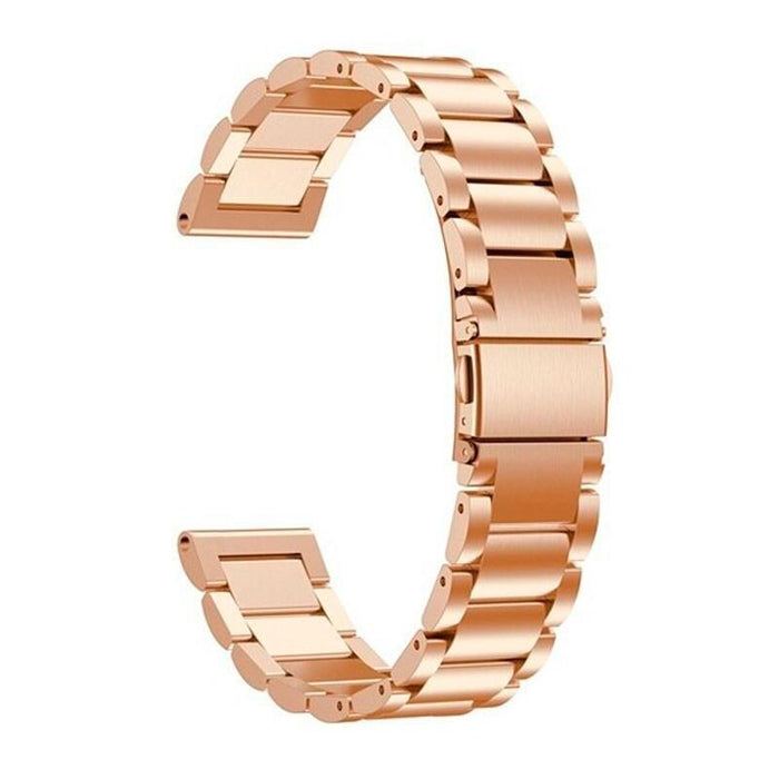 Correa Universal Metal Eslabones 22mm Para Smartwatch Xiaomi/Amazfit/Samsung/Huawei/Realme/Ticwatch (Rosa)