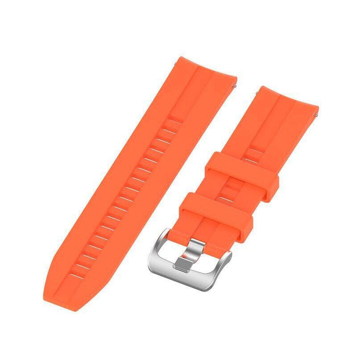 Correa Universal Silicona 22mm Para Smartwatch Xiaomi/Amazfit/Samsung/Huawei/Realme/Ticwatch (Naranja)