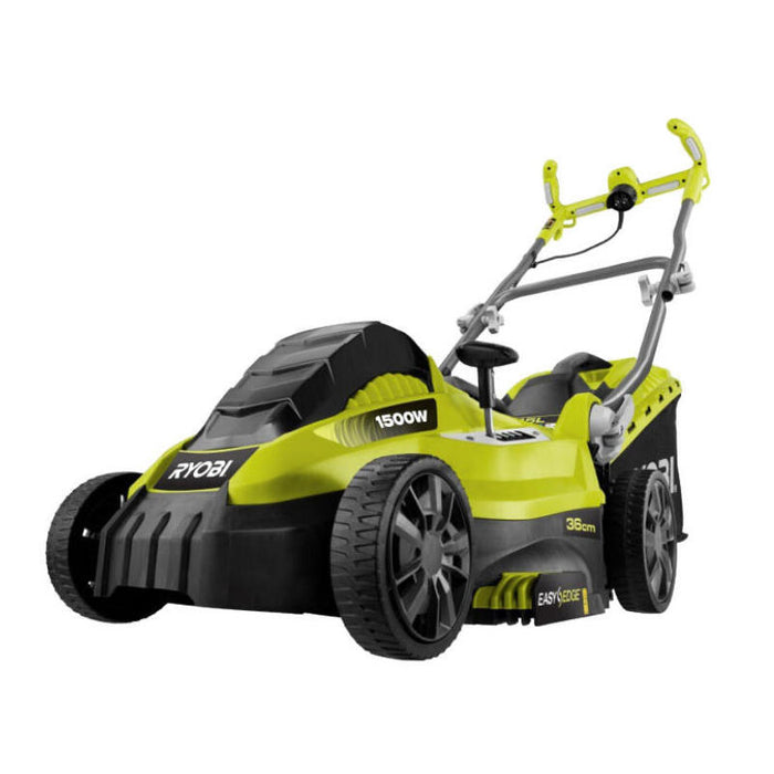 Cortacésped Ryobi Rlm15e36h 1500w Corte Ø36cm Incluye Recolector De Hierba 45l Y Adaptador Mulching