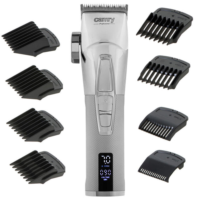 Cortadora De Cabello Camry Cr 2835s Premium Metálica, Tiempo De Operación 180 Min, Pantalla Lcd, Gris