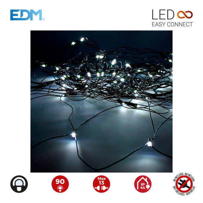 Cortina Red Easy-Connect 2x1,5m 90 Leds Blanco Frio 30v (Interior-Exterior) Edm Total 1,62w