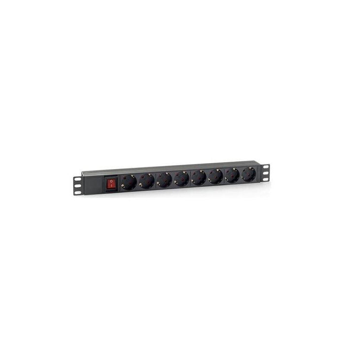 Cromad Regleta 8 Shuckos Para Montaje En Rack 19" 1u - Interruptor On/Off - Carcasa De Plastico - Cable De 1.80m