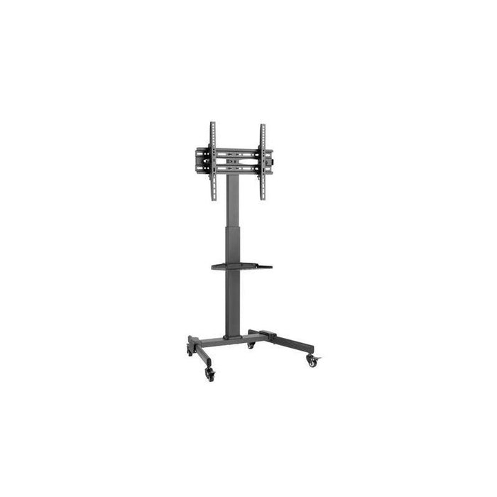 Cromad Soporte De Suelo Con Ruedas Para Tv 32"-55" - Bloqueo De Ruedas - Ajustable En Altura - Bandeja Multiusos - Peso Max 35kg - Vesa 400x400mm