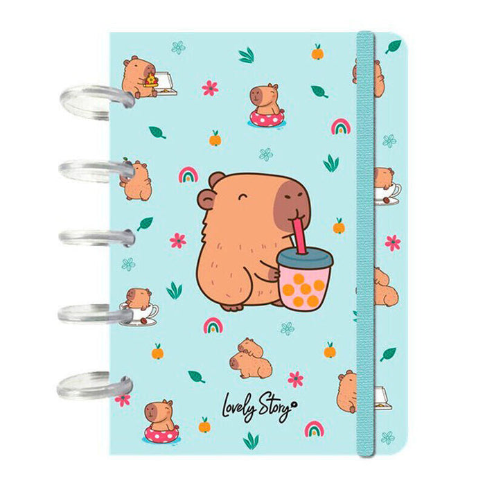 Cuaderno A6 Bubble Tea Capibara