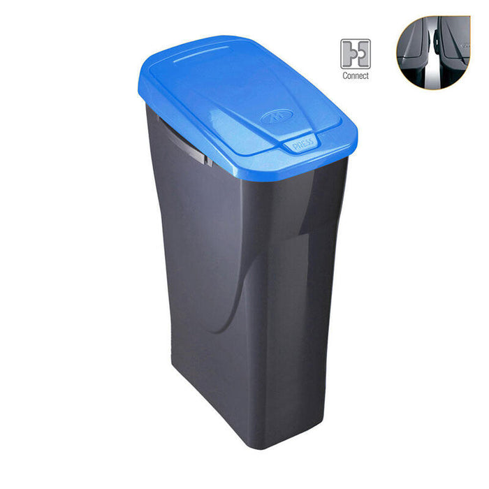 Cubo 25 Litros Ecobin Con Tapa Color Azul 21,5x36x51cm Mondex