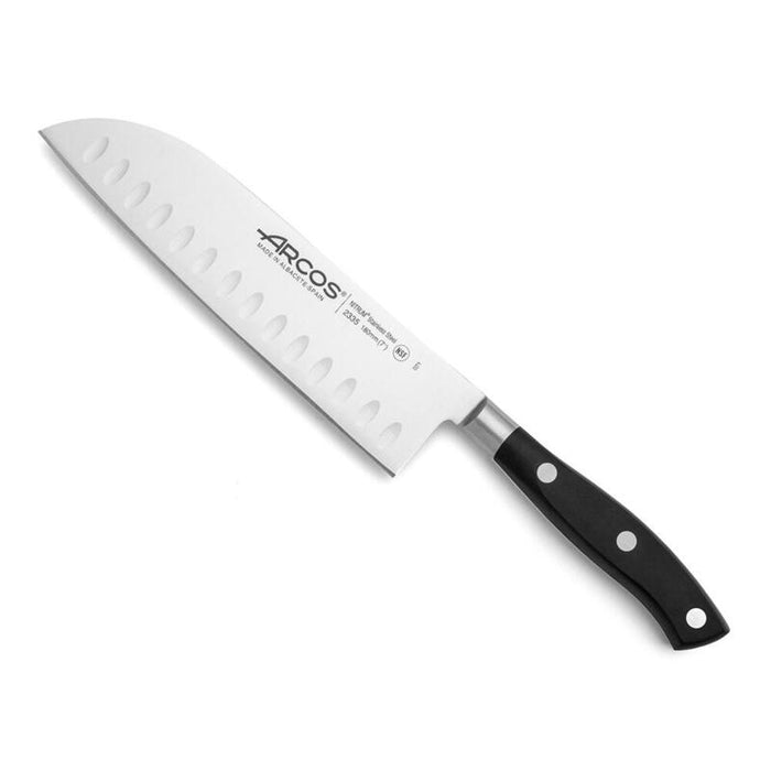 Cuchillo Santoku Con Alveolos Serie Riviera 180 Mm